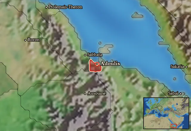 Map of Adouli and its neighbours
