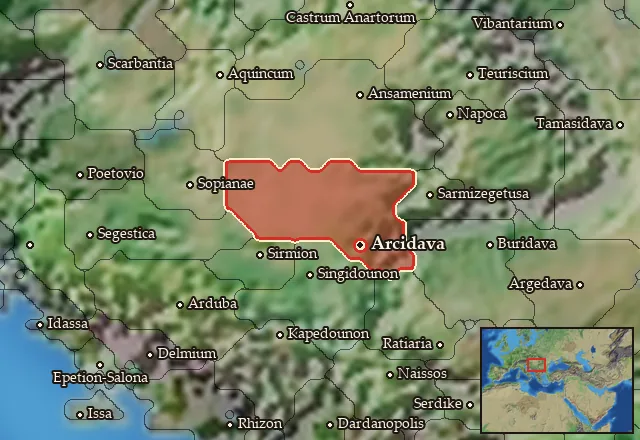 Map of Albocensia and its neighbours