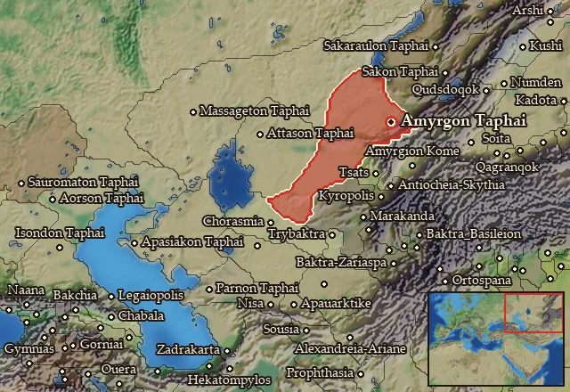 Map of Amyrgia and its neighbours