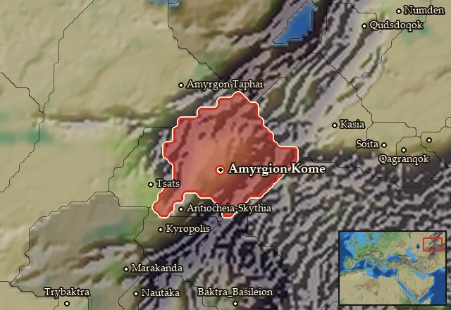 Map of Anatolike Amyrgia and its neighbours