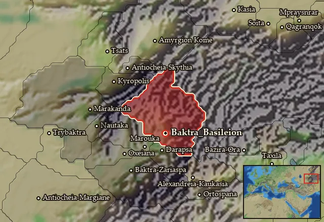 Map of Anatolike Baktriane and its neighbours