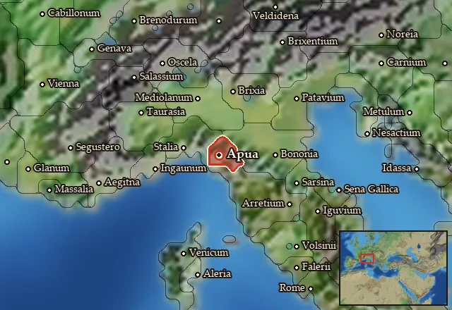 Map of Apuania and its neighbours