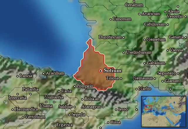 Map of Aquitania and its neighbours