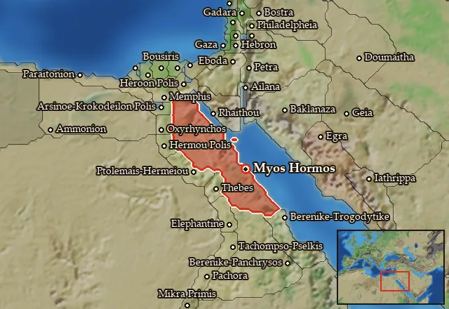 Map of Arabike Aigyptos and its neighbours