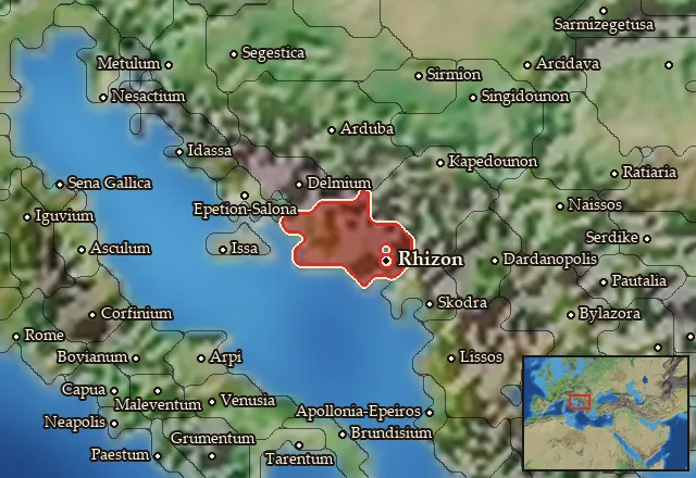 Map of Ardiaea and its neighbours