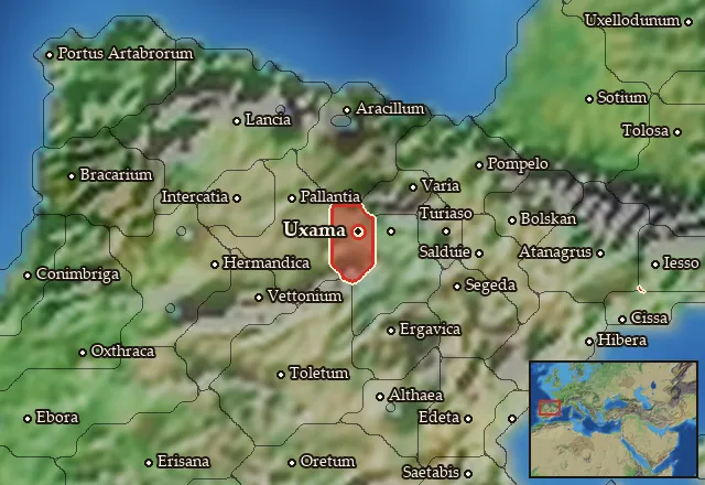 Map of Arevacia Septentrionalis and its neighbours