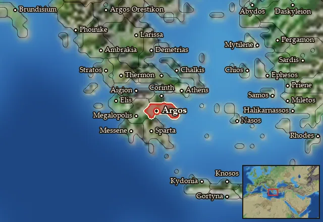 Map of Argolis and its neighbours
