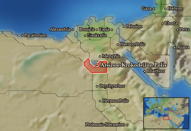 Map of Arsinoites Nomos and its neighbours