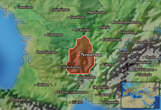 Map of Arvernia and its neighbours