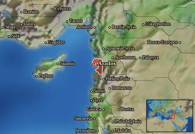 Map of Arwad and its neighbours