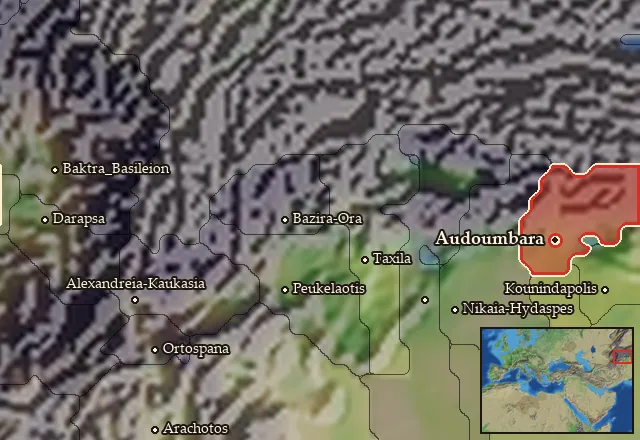Map of Audoumbaria and its neighbours