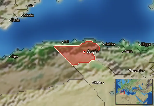 Map of Auzica and its neighbours