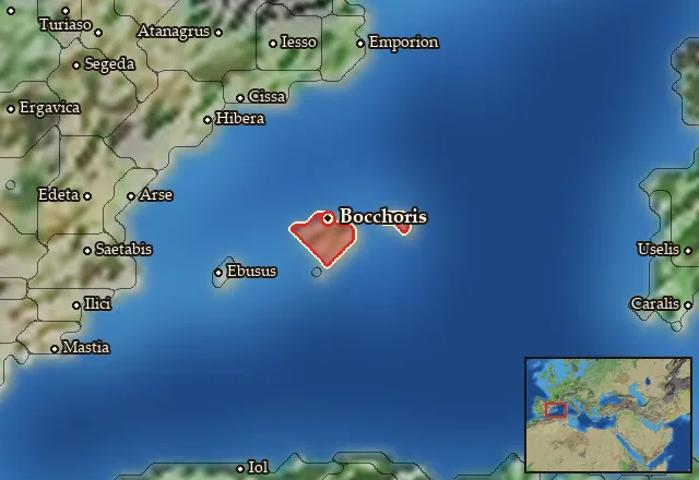 Map of Baliares Maiores and its neighbours