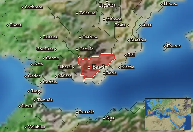 Map of Bastetania and its neighbours