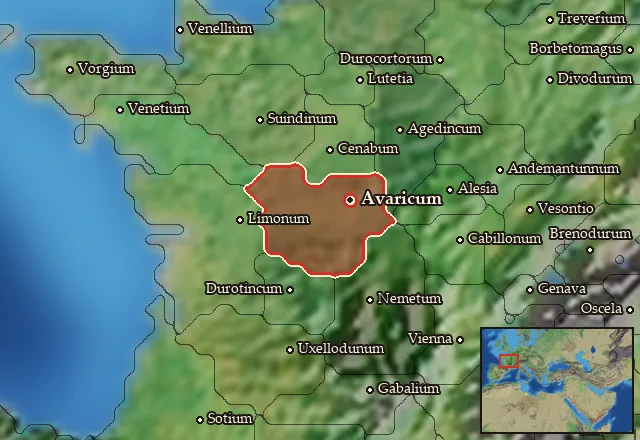 Map of Biturigia and its neighbours