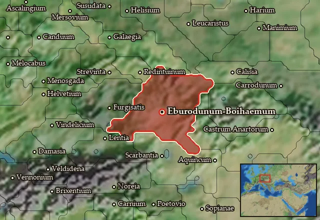 Map of Boihaemum and its neighbours