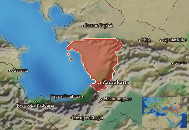 Map of Boreia Hyrkania and its neighbours