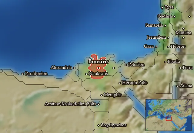 Map of Bousirites Nomos and its neighbours