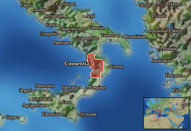 Map of Bruttium and its neighbours