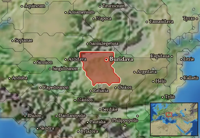 Map of Buridavensia and its neighbours