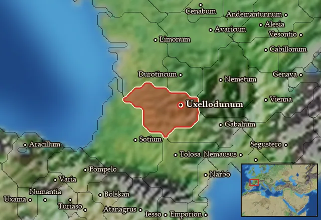 Map of Cadurcia and its neighbours