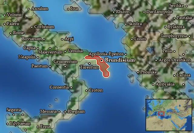 Map of Calabria and its neighbours