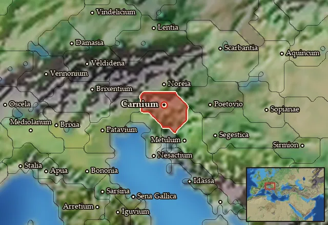 Map of Carnia and its neighbours