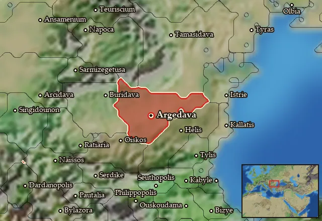 Map of Ceiagisia and its neighbours