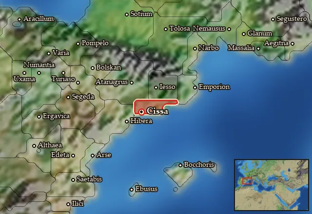 Map of Cessetania and its neighbours