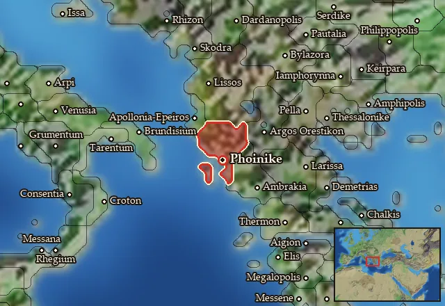 Map of Chaonia and its neighbours
