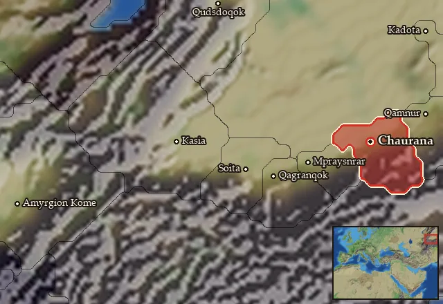 Map of Chaurania and its neighbours