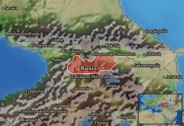 Map of Chorzene and its neighbours