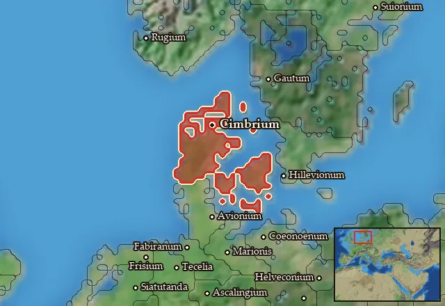 Map of Cimbria and its neighbours