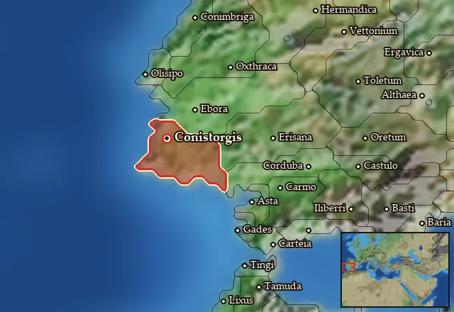 Map of Conia and its neighbours