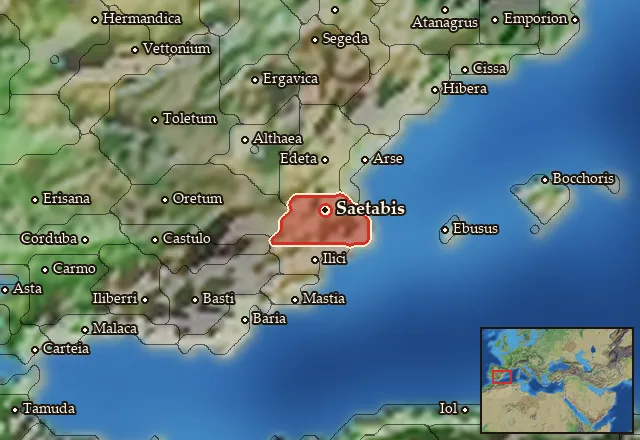 Map of Contestania and its neighbours