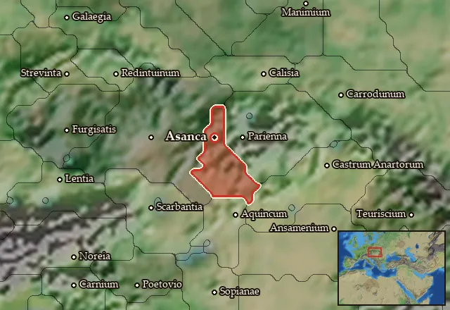 Map of Cotinia and its neighbours