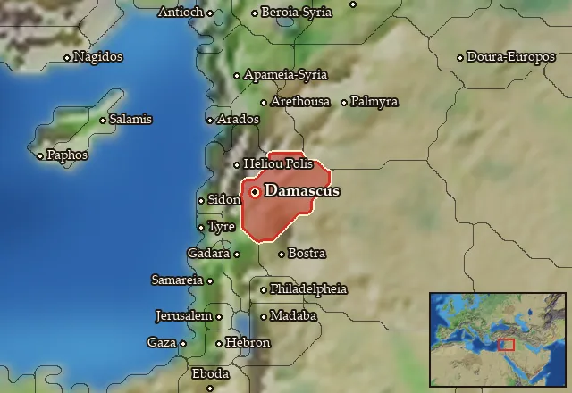 Map of Damashq and its neighbours