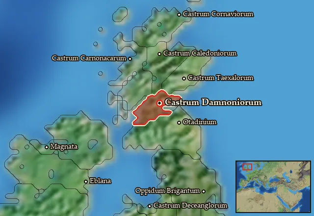 Map of Damnonia and its neighbours