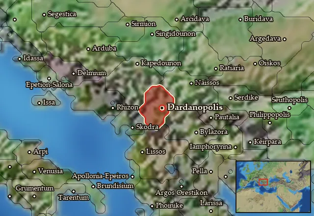 Map of Dardania and its neighbours
