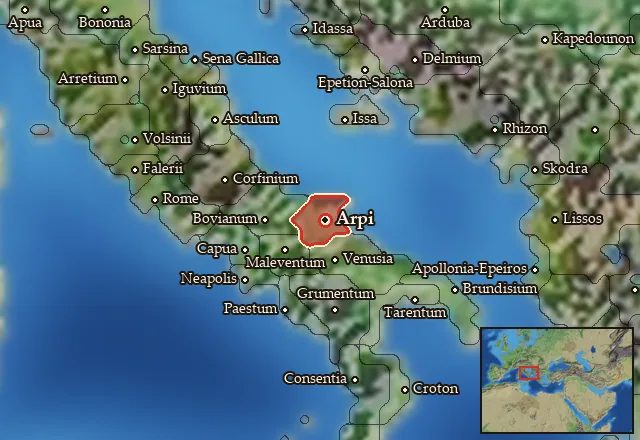 Map of Daunia and its neighbours