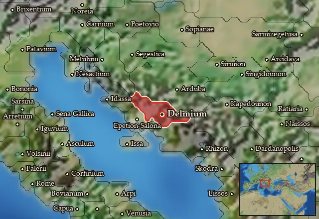 Map of Delmatia and its neighbours