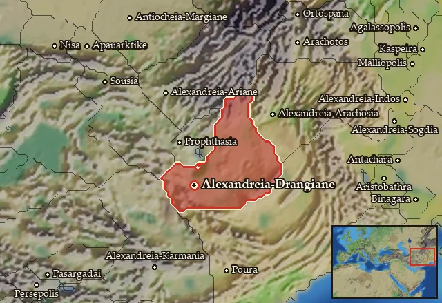 Map of Drangiane and its neighbours