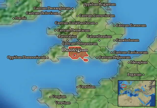 Map of Durotrigia and its neighbours