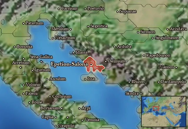 Map of Epetia-Salonitis and its neighbours
