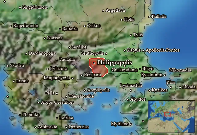 Map of Eumolpia and its neighbours