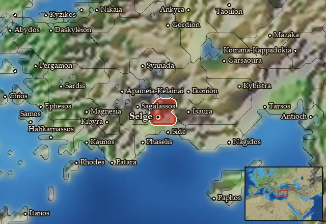 Map of Eurymedoneia and its neighbours