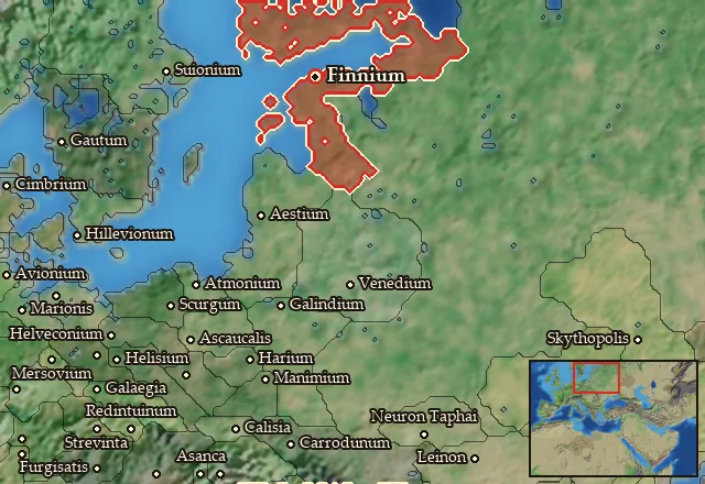 Map of Finnia and its neighbours
