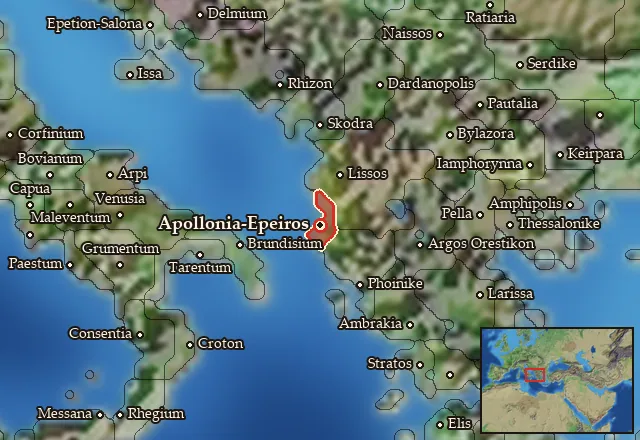 Map of Gylakeia and its neighbours