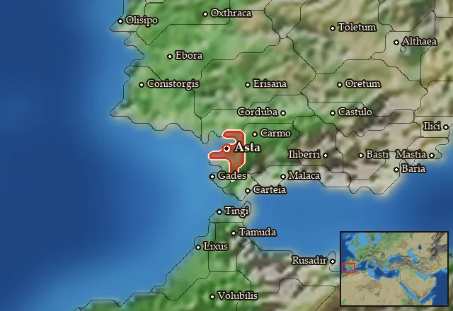 Map of Hasta and its neighbours