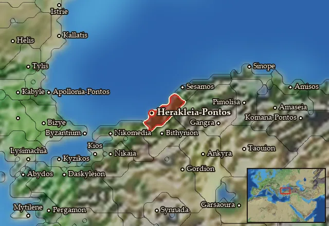 Map of Hellenike Mariandynia and its neighbours